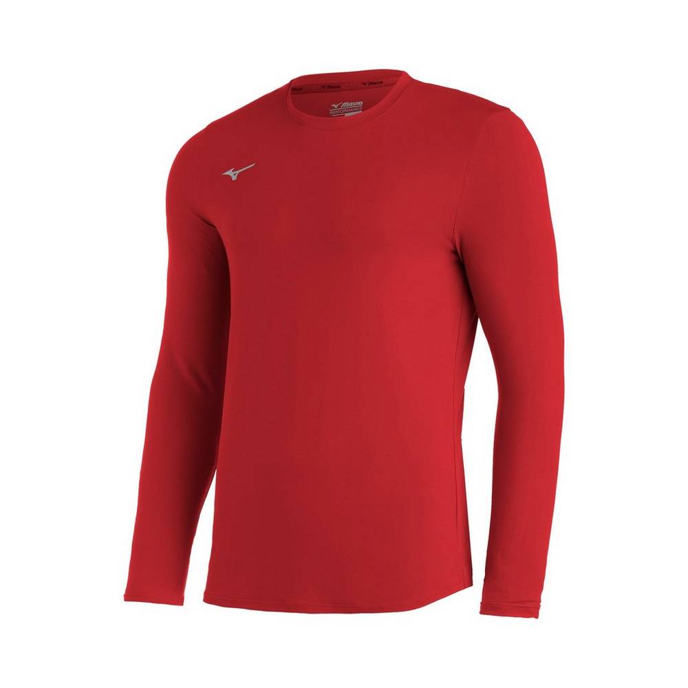 Sudaderas Mizuno Comp Diamond Long Sleeve Crew Hombre Rojas Baratas SZTH-53847